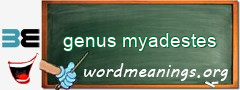 WordMeaning blackboard for genus myadestes